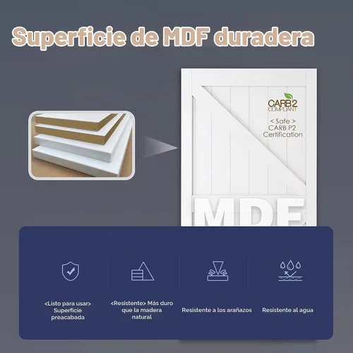 Vista 5 de Puertas correderas de espejo de 48 x 80 pulgadas para dormitorios, puerta interior de espejo a prueba de roturas mejorada con kit de herrajes