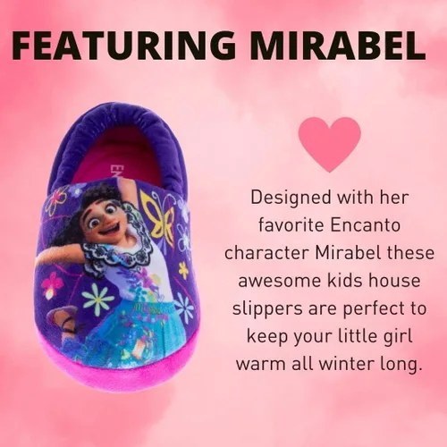 Vista 2 de DISNEY Pantuflas de princesa Encanto Cenicienta Ariel Jasmine Tianna para niñas, ligeras, cálidas, cómodas, suaves, Aline Girls (niños pequeños)