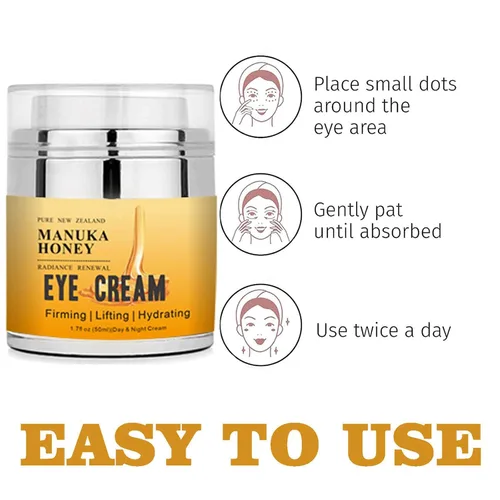 Vista 6 de Grospe Manuka Honey Eye Cream Anti-aging Eye Cream Anti-arrugas Debajo de los ojos Crema se desvanece líneas finas Levantamiento y reafirmante
