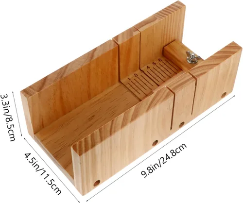 Vista 2 de KAILIKETIY 1 juego de moldes de madera para cortar jabón con cortador recto ondulado mango de madera ergonómico herramienta para cortar jabón fácil