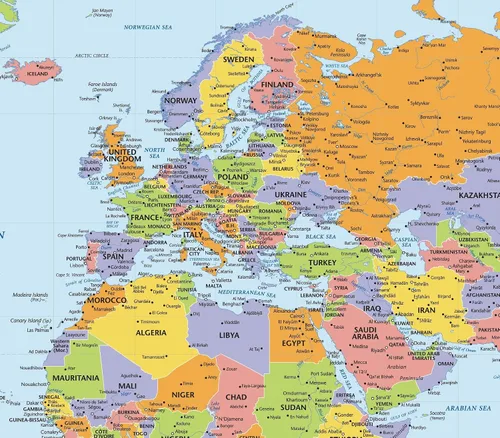 Vista 3 de Mapa del mundo, despegar y pegar, autoadhesivo, extraíble, reposicionable, clásico mapa de pared grande (36 x 24 pulgadas)
