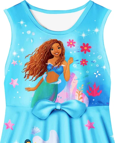 Vista 3 de QASALOP Little Girls Mermaid 2023 Costume Princess Dress up Clothes for Girls Sleeveless Summer Dresses for kids 3-8 Years