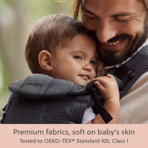 Vista 7 de BabyBjörn Portabebés Harmony, Antracita, Malla 3D Portabebés ergonómico 3-en-1; Posiciones soportadas para recién nacido, boca dentro, boca fuera