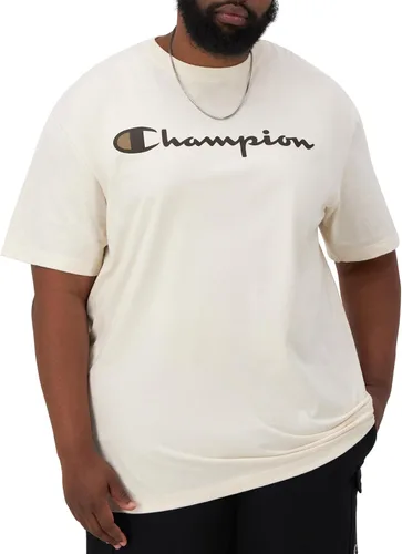 Vista 6 de Champion Men's Classic Script Graphic Short Sleeve T-Shirt, Standard Fit, Tonal Logo, Available in Regular and Big & Tall Negro