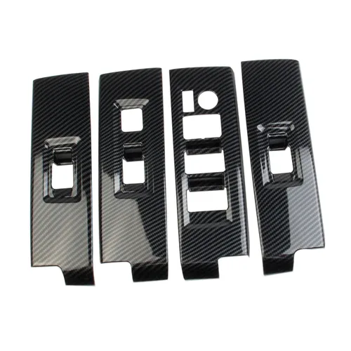 Vista 2 de Cubierta de panel de interruptor de elevación de ventana de puerta de fibra de carbono Accesorios para Toyota Tundra 2022-2026 Sequoia 2023-2026