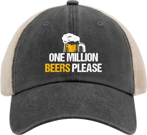 Vista 2 de Gorra deportiva con texto en inglés One Million Beers Please Caps para hombre, regalos para la abuela, gorras de playa