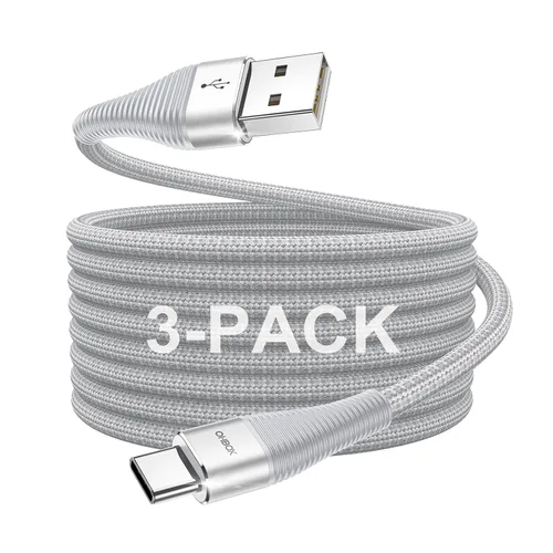 Vista 14 de Cable USB C a USB C de 3 pies, paquete de 3 unidades, 100 W, tipo C a C Negro