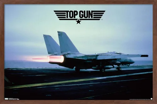Vista 15 de Trends International Top Gun - Póster de pared de avión Maverick, 14.725 x 22.375 pulgadas, versión enmarcada de madera de granero Versión enmarcada