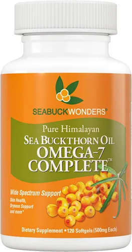 Vista 10 de SeabuckWonders Omega-7 completo, fabricado con aceite de espino amarillo orgánico, 30 cápsulas blandas (500 mg cada uno) Suministro para 15 días