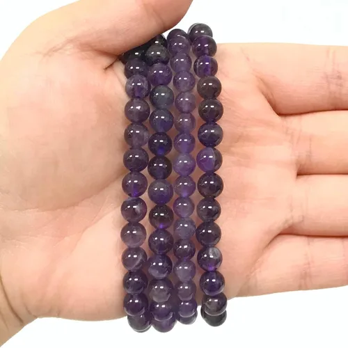 Vista 291 de Gem Avenue Handmade Round Bead Stretch Bracelet Unisex Natural Stone Beaded Jewelry for Men & Women, Elastic Wristband for Daily Wear