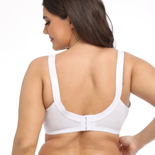 Vista 3 de TELIMUSSTO Sujetador de encaje floral para mujer, talla grande, sujeción firme, sin alambre, sin relleno, cobertura completa, minimizador