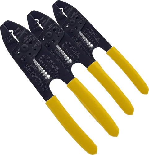 Vista 12 de IDEAL Electrical 30-428 Combo de tira y herramienta de crimpado, crimpadora de alambre de precisión, pelacables con 3 nidos de engarzado, agarre