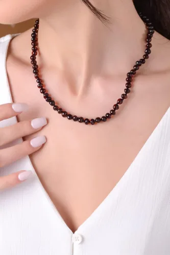 Vista 50 de Amber Necklace for Women - HandMade Baltic Jewelry for Adult - 18 inch - 100% Genuine