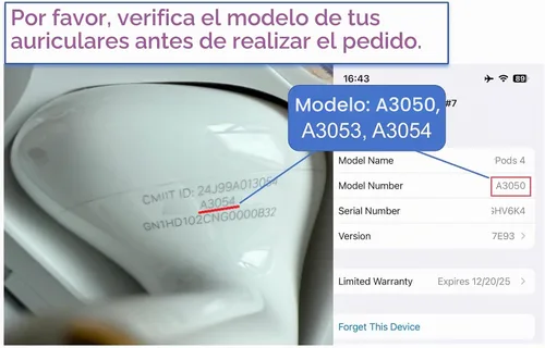 Vista 3 de Meenova Auriculares originales de repuesto One Right A3050 A3053 A3054 para Pods 4, solo lado derecho de la oreja, compatible con funda de carga