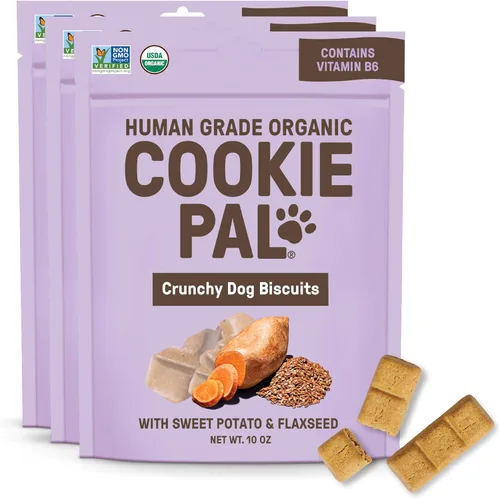 Vista 8 de Galletas orgánicas de mantequilla de maní para perros Cookie Pal, 10 onzas (paquete de 1)