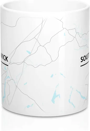 Vista 2 de South Berwick, Maine ME Map Mug (11 oz)