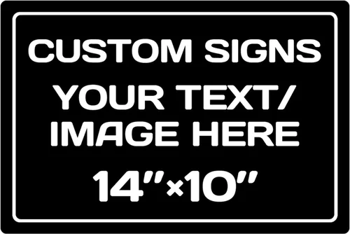 Vista 47 de Letreros metálicos personalizados de aluminio resistentes a la intemperie, texto e imagen personalizados, varios tamaños, peligro, jardín, puerta