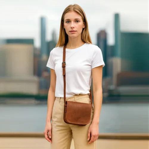 Vista 8 de cuero 7 pulgadas pequeño hecho a mano Crossbody hombro cuero genuino iPadTablet Vintage Messenger Bag para 6.5 pulgadas iPad pro para mujeres hombres