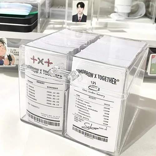 Vista 6 de YAHUIPEIUS Caja de almacenamiento para tarjetas fotográficas, caja de almacenamiento transparente para tarjetas fotográficas, organizador