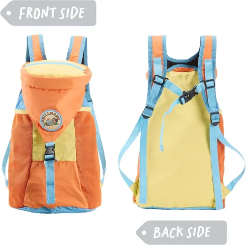 Vista 2 de Mochila plegable, mochila ligera de senderismo para hombres y mujeres, mochila pequeña plegable resistente al agua de 18 litros con diseño de bloque