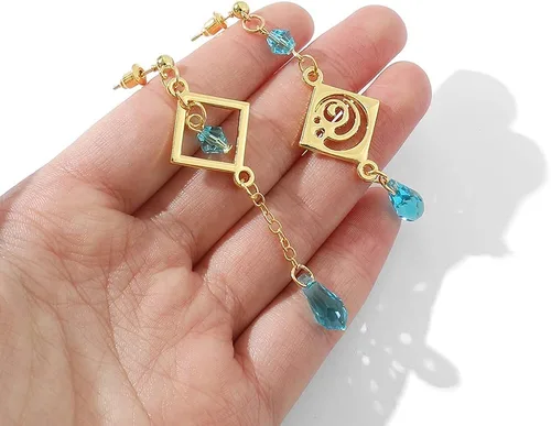Vista 3 de Genshin Dangle Earrings For Women Girl - Anime Figure Element Eye Of God Anemo Vision Earrings Venti Cosplay Jewelry For Christmas Halloween