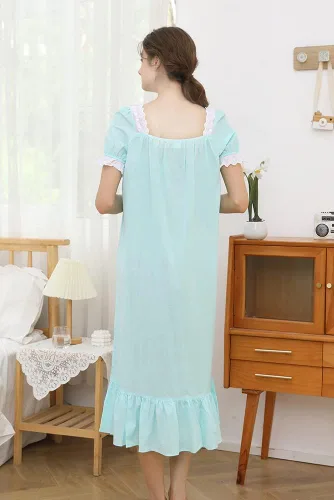 Vista 3 de Sharebeauty Camisón vintage 100% algodón para mujer, estilo victoriano retro