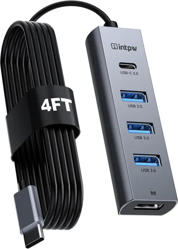 Vista 10 de Concentrador USB C de 5 puertos, adaptador intpw USB C a USB con 1 puerto de datos USB-C/3 USB-A 3.0, adaptador de concentrador USB-C multipuerto