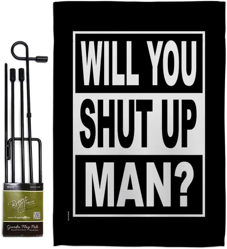 Vista 25 de Will You Shut Up Garden House Flag - Set Patriotic Vote President Democrat Republican Tea Party United State American Election - Decoration Banner