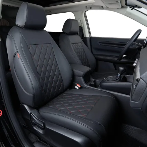 Vista 12 de coverdream CRV - Fundas de asiento de coche personalizadas para Honda 2012 Cuero sintético (beige)