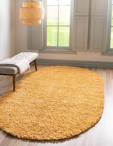 Vista 326 de Unique Loom Colección Davos Shag - Alfombra Lino