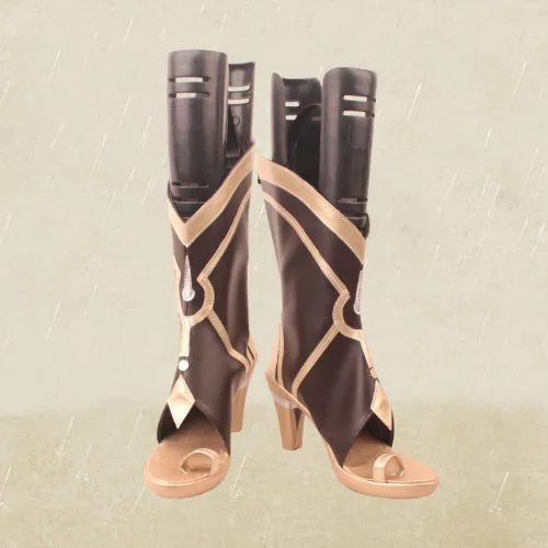 Vista 3 de COSGOGO Juego Genshin Impact The Eremites - Zapatos de cosplay para Halloween, anime, carnaval, fiesta, traje para mujeres y hombres, zapatos