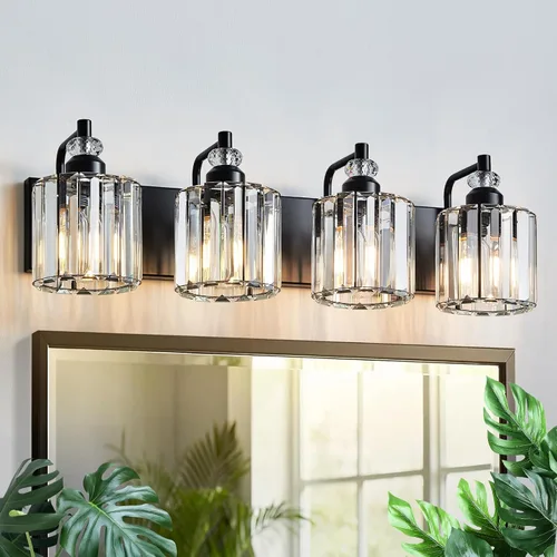 Vista 16 de Accesorio de Iluminación de Baño Moderno de 3 Luces Cromado Luces de Tocador de Baño Sobre Espejo Aplique de Pared con Pantallas de Cristal K9 Base