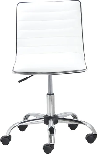 Vista 6 de Silla de trabajo acanalada sin reposabrazos, Blanco
