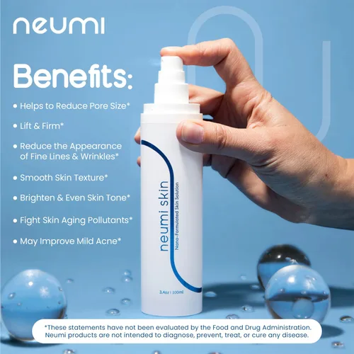 Vista 4 de Neumi Skin Spray facial de 3.4 onzas líquidas (nano-formulado) con glutatión, colágeno y ácido hialurónico, cuidado facial y firme, espray facial