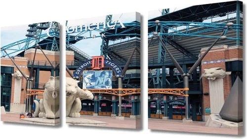 Vista 61 de TUMOVO American Major Baseball - Lienzo decorativo para pared, diseño de estadio de los Bravos, 3 piezas, arte de pared de Filadelfia, cuadros