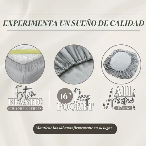 Vista 5 de Elegant Comfort Juego de sábanas de 4 piezas estampadas navideñas, 1500 hilos, material transpirable y súper suave, resistente a las arrugas Reno
