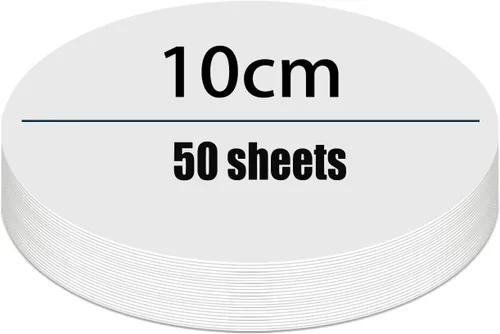 Vista 8 de 50 piezas de papel blanco para cartulina, cartulina gruesa de 3.9 pulgadas, círculos de papel de construcción para artes y manualidades infantiles