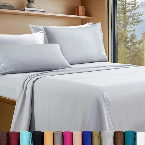 Vista 78 de Elegant Comfort - Juego de sábanas de lujo de 4 piezas - Ropa de cama de lujo de 1500 hilos, calidad de hotel prémium, microfibra, resistente a