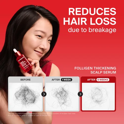 Vista 4 de Dr.FORHAIR Folligen - Suero espesante para el cuero cabelludo, 1.7 onzas, suero de densidad de biotina para cabello más grueso y de aspecto más