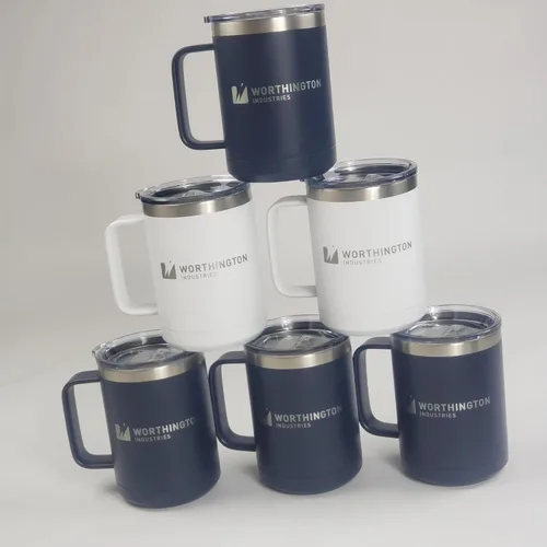 Vista 3 de Personalizado Negro 15 oz taza de café w/tapa deslizante superior Añadir su texto personalizado con nombres, frase, diseño o logotipo