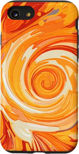 Vista 18 de iPhone 16 Swirl Orange Color Illustration Pattern Abstract Art Case