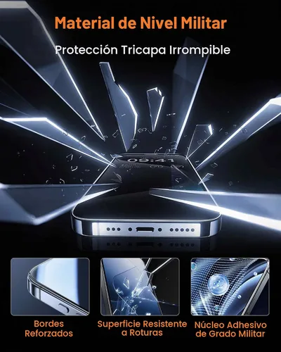 Vista 4 de chubbycable ChubbyShield Ultra - Protector de pantalla de privacidad para iPhone 16, 2 unidades, protector de pantalla antiespía con caja