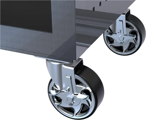 Vista 7 de PULLAFUN Carrito de herramientas con ruedas con caja de herramientas de 4 cajones, baúl de herramientas con ruedas y parte superior de madera