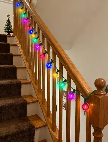 Vista 7 de Paquete de 25 bombillas LED multicolor G40 de repuesto, base de candelabro E12/C7, bombillas LED globo Edison inastillables para cadena de luces