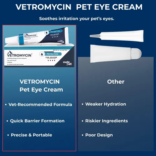 Vista 7 de Vetromycin pomada oftálmica para mascotas para perros y gatos 1/8 oz /5gr, 1 tubo - Cuidado ocular diario suave, aplicación tópica fácil
