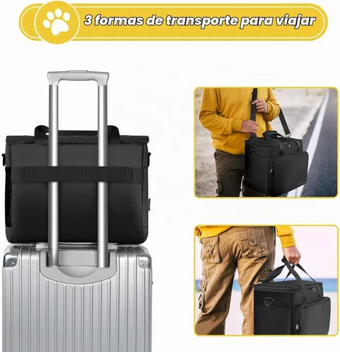 Vista 6 de Juego de 6 bolsas de viaje para perros, kit de viaje grande para Negro