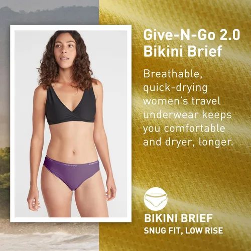 Vista 8 de ExOfficio Give-N-Go 2.0 - Calzones de bikini para mujer, transpirables, duraderos, de fácil cuidado, ropa interior de viaje