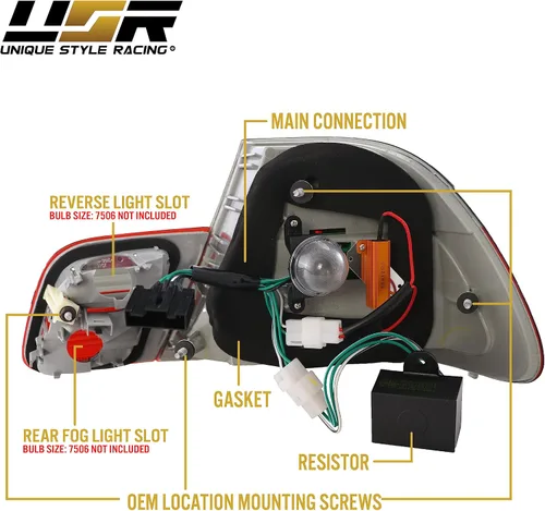Vista 8 de 00-03 E46 2D Luces Traseras - Actualización LED Ahumado de Estilo Europeo Juego de Lámparas Traseras (Izquierda + Derecha, Interior + Exterior)