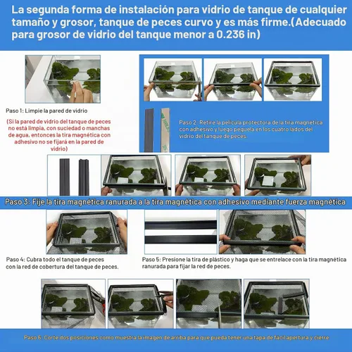 Vista 3 de Magnetic Aquarium Anti-Jumping net Cover mesh to Protect Fish Jumping Out of Fish Tank