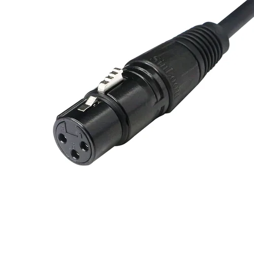 Vista 3 de SinLoon DMX - Cable de luz de escenario, cable XLR DJ, 3 pines hembra XLR a 5 pines macho XLR DMX conexión de giro para luz de cabeza móvil